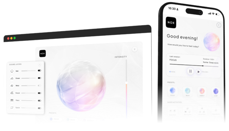 NOX responsive experience – desktop and mobile view
